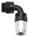 Russell Performance Hose End #6 to #6 Radius Inlet Port 90 Deg Blk/Clr Russell