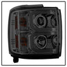 Spyder Chevy Silverado 14-16 2500 HD Projector Headlights Light Bar DRL Smke PRO-YD-CSHD14-LBDRL-SM SPYDER