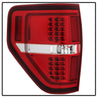 xTune 09-14 Ford F-150 Light Bar LED Tail Lights - Red Clear (ALT-JH-FF15009-LBLED-RC) SPYDER