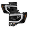 Spyder Ford F150 09-14 Projector Headlights Halogen Model- Light Bar DRL Blk PRO-YD-FF15009-LBDRL-BK SPYDER