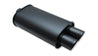 Vibrant StreetPower FLAT BLACK Oval Muffler with Dual 3in Outlets - 2.5in inlet I.D. Vibrant