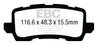 EBC 13+ Acura RLX 3.5 Ultimax2 Rear Brake Pads EBC