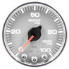 Autometer Spek-Pro Gauge Boost 2 1/16in 100psi Stepper Motor W/Peak & Warn Slvr/Chrm AutoMeter