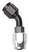 Russell Performance -6 AN Black/Silver 45 Degree Full Flow Hose End Russell