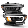 ANZO 2016-2017 Toyota Tacoma Projector Headlights w/ Plank Style Design Black/Amber w/ DRL ANZO