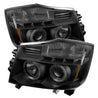 Spyder Nissan Titan 04-14 Projector Headlights LED Halo LED Blk Smke PRO-YD-NTI04-HL-BSM SPYDER