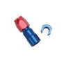 Russell Performance 5/16in SAE Quick Disc Female to -6 Hose Red/Blue Straight Degree Hose End Russell