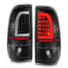 ANZO 1997-2003 Ford F-150 LED Tail Lights w/ Light Bar Black Housing Clear Lens ANZO