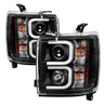 Spyder Chevy Silverado 2014-16 2500 HD Projector Headlights Light Bar DRL Blk PRO-YD-CSHD14-LBDRL-BK SPYDER