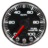 Autometer Spek-Pro Gauge Fuel Press 2 1/16in 100psi Stepper Motor W/Peak & Warn Blk/Chrm AutoMeter