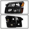 xTune 02-06 Chevy Avalanche w/Cladding OEM Bumper Light & Headlights - (BLACK) (HD-JH-CAVA02-SET-BK) SPYDER