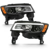 ANZO 2017-2018 Jeep Grand Cherokee Projector Headlights w/ Plank Style Switchback - Chrome w/ Amber ANZO