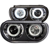 ANZO 2008-2014 Dodge Challenger Projector Headlights w/ Halo Black (CCFL) ANZO
