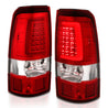 ANZO 2003-2006 Chevy Silverado 1500 LED Taillights Plank Style Chrome With Red/Clear Lens ANZO