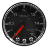 Autometer Spek-Pro Gauge Voltmeter 2 1/16in 16V Stepper Motor W/Peak & Warn Blk/Chrm AutoMeter