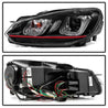 Spyder Volkswagen Golf / GTI 10-13 Version 3 Projector Headlights - Black PRO-YD-VG10V3R-DRL-BK SPYDER