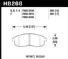 Hawk 1999-2000 Infiniti G20 HPS 5.0 Front Brake Pads Hawk Performance