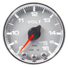 Autometer Spek-Pro Gauge Voltmeter 2 1/16in 16V Stepper Motor W/Peak & Warn Slvr/Chrm AutoMeter