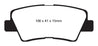 EBC 09-11 Hyundai Azera 3.3 Ultimax2 Rear Brake Pads EBC