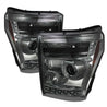 Spyder Ford Super Duty 11-15 Projector Headlights LED Halo DRL Smke Low 9006 PRO-YD-FS11-HL-SM SPYDER
