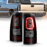 ANZO 1999-2002 Chevy Silverado 1500 LED Taillights Plank Style Black w/Smoke Lens ANZO