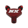 Nitrous Express 1/8NPT x 3AN x 3AN Billet Pure-Flo Y Fitting - Red Nitrous Express