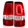 ANZO 2003-2006 Chevy Silverado 1500 LED Taillights Plank Style Chrome With Red/Clear Lens ANZO