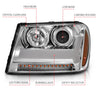 ANZO 2006-2009 Chevrolet Trailblazer Projector Headlights w/ Plank Style Design Chrome w/ Amber ANZO