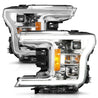 ANZO 18-19 Ford F-150 Projector Headlights w/Plank Style Switchback Chrome w/Amber ANZO