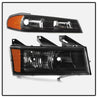 Xtune Chevy Colorado 04-12 OEM Headlights w/ Bumper Lights Black HD-JH-CCOL04-SET-BK SPYDER