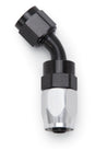 Russell Performance -6 AN Black/Silver 45 Degree Full Flow Swivel Hose End Russell