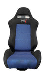 SPDZ1 Pole Position 7 Seats Black Cloth/Blue Kevlar Mesh Center Reclinable - Blue Stitch SPDZ1