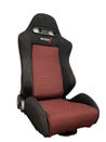 SPDZ1 Pole Position 7 Seats Black Cloth/Red Kevlar Mesh Center Reclinable - Red Stitch SPDZ1