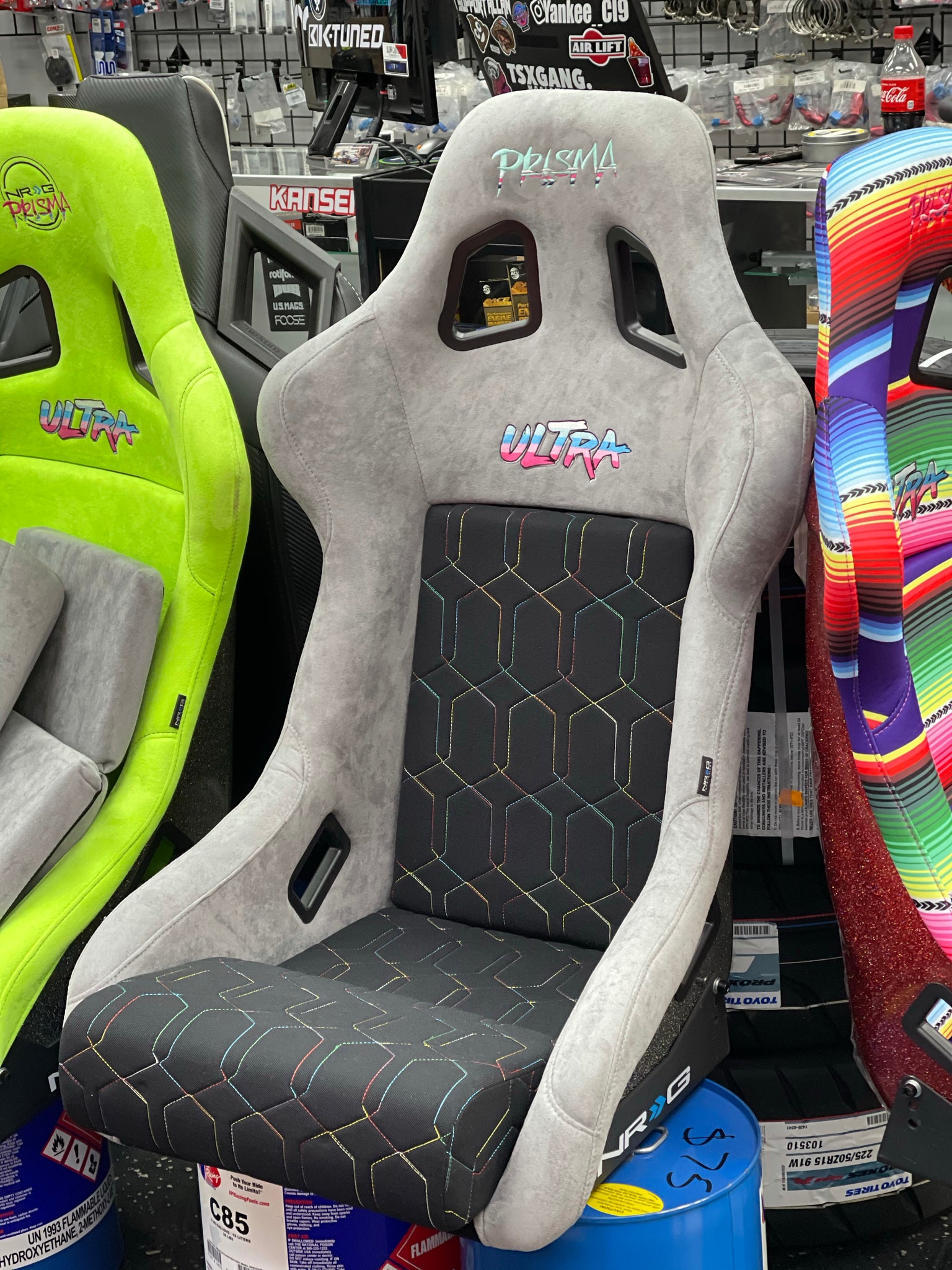 NRG FRP Bucket Seat Cushion Multi Color Geometric