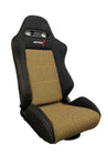 SPDZ1 Pole Position 7 Seats Black Cloth/Yellow Kevlar Mesh Center Reclinable - Yellow Stitch SPDZ1