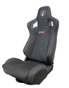 SPDZ1 Katana Seats Black Leather with White Cross Stitch Reclinable SPDZ1